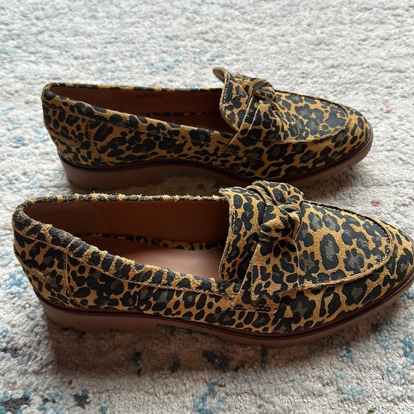 New Lucky Brand Tamio Loafer — Cheetah/Leopard Print Inca Gold Bow Size 9 - Picture 4 of 7